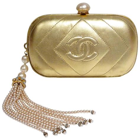 chanel clutch bag gold|chanel vintage clutch.